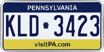 PA license plate KLD3423