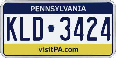 PA license plate KLD3424