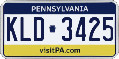 PA license plate KLD3425