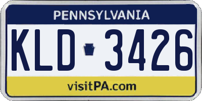 PA license plate KLD3426