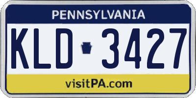 PA license plate KLD3427