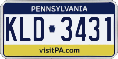 PA license plate KLD3431