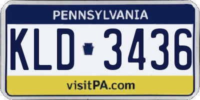PA license plate KLD3436