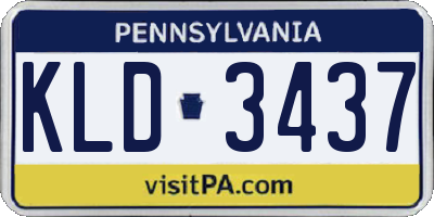 PA license plate KLD3437