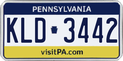 PA license plate KLD3442