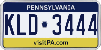 PA license plate KLD3444