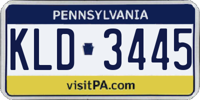 PA license plate KLD3445