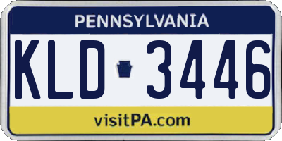 PA license plate KLD3446