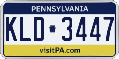 PA license plate KLD3447