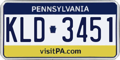 PA license plate KLD3451