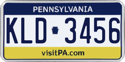 PA license plate KLD3456