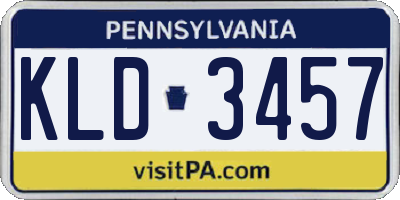 PA license plate KLD3457