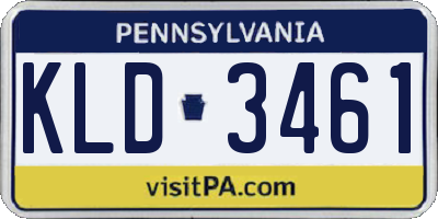 PA license plate KLD3461