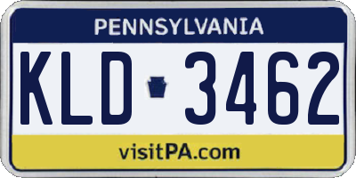 PA license plate KLD3462