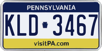 PA license plate KLD3467