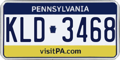 PA license plate KLD3468