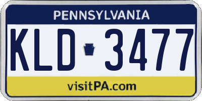 PA license plate KLD3477