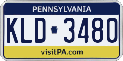 PA license plate KLD3480