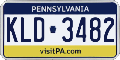 PA license plate KLD3482