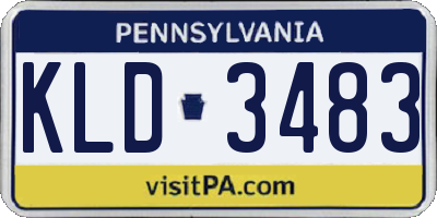 PA license plate KLD3483