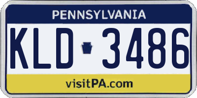 PA license plate KLD3486