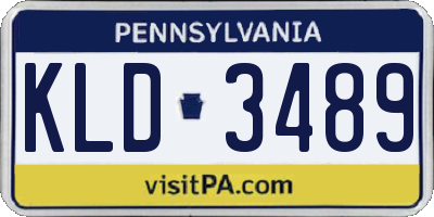 PA license plate KLD3489