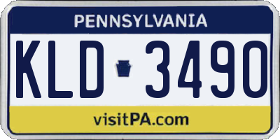PA license plate KLD3490