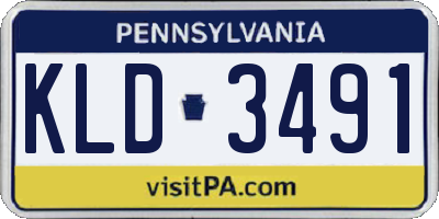 PA license plate KLD3491