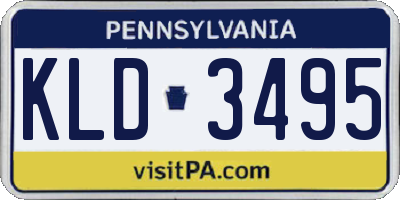 PA license plate KLD3495