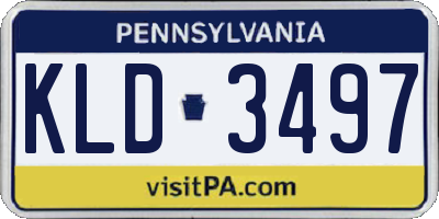 PA license plate KLD3497