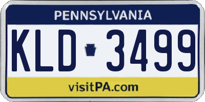 PA license plate KLD3499