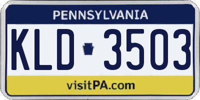 PA license plate KLD3503