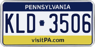 PA license plate KLD3506