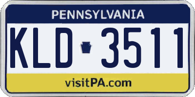 PA license plate KLD3511