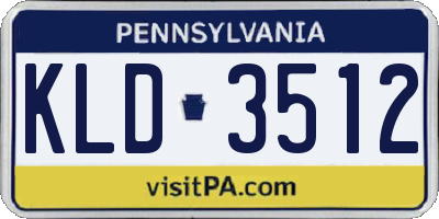 PA license plate KLD3512