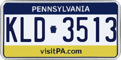 PA license plate KLD3513