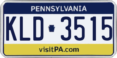 PA license plate KLD3515