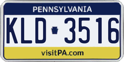PA license plate KLD3516