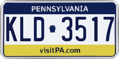 PA license plate KLD3517