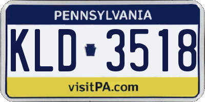 PA license plate KLD3518