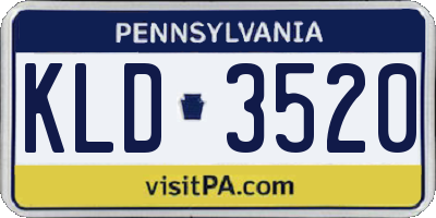 PA license plate KLD3520