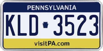 PA license plate KLD3523