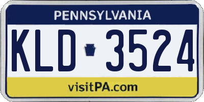 PA license plate KLD3524