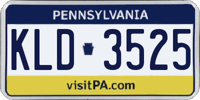 PA license plate KLD3525