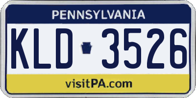 PA license plate KLD3526