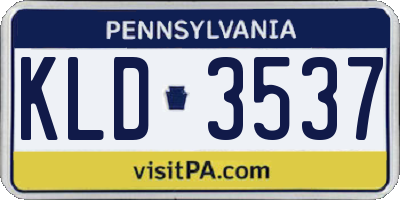 PA license plate KLD3537