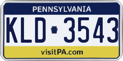 PA license plate KLD3543