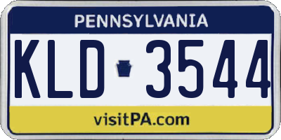 PA license plate KLD3544