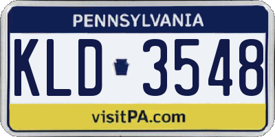 PA license plate KLD3548