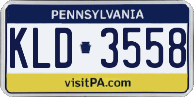 PA license plate KLD3558